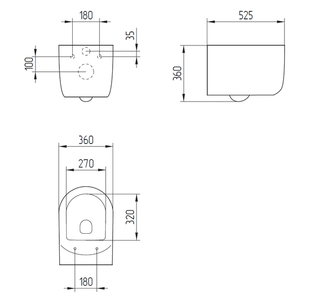 Подвесной унитаз ЭЛЕМЕНТО Ламинаро ДПЛ EO