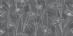 Керамогранит Meissen Keramik Floresta цветы серый ректификат 60x120 A17552