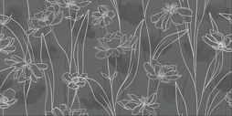 Керамогранит Meissen Keramik Floresta цветы серый ректификат 60x120 A17552