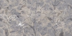 Керамогранит Meissen Keramik Floresta цветы синий ректификат 60x120 A17551