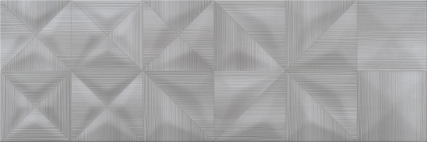 Настенная плитка Delicate Lines рельеф темно-серый 25x75