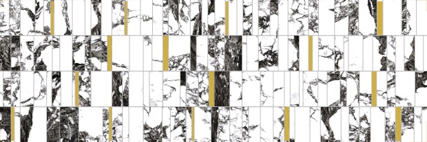 Настенная вставка Meissen Keramik White stream темно-серый 25x75 A16517