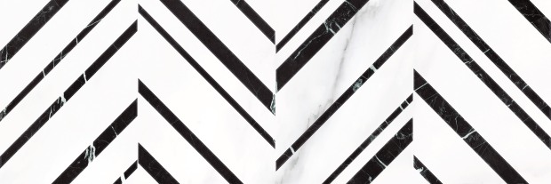 Плитка Meissen Keramik Gatsby черно-белый 25x75 GTU441