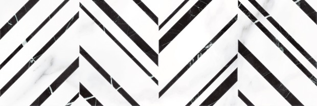 Плитка Meissen Keramik Gatsby черно-белый 25x75 GTU441