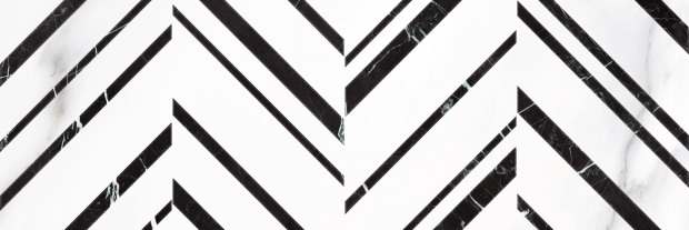 Плитка Meissen Keramik Gatsby черно-белый 25x75 GTU441