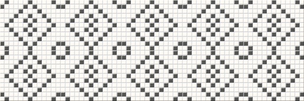 Настенная вставка Pret a Porter черно-белый 25x75